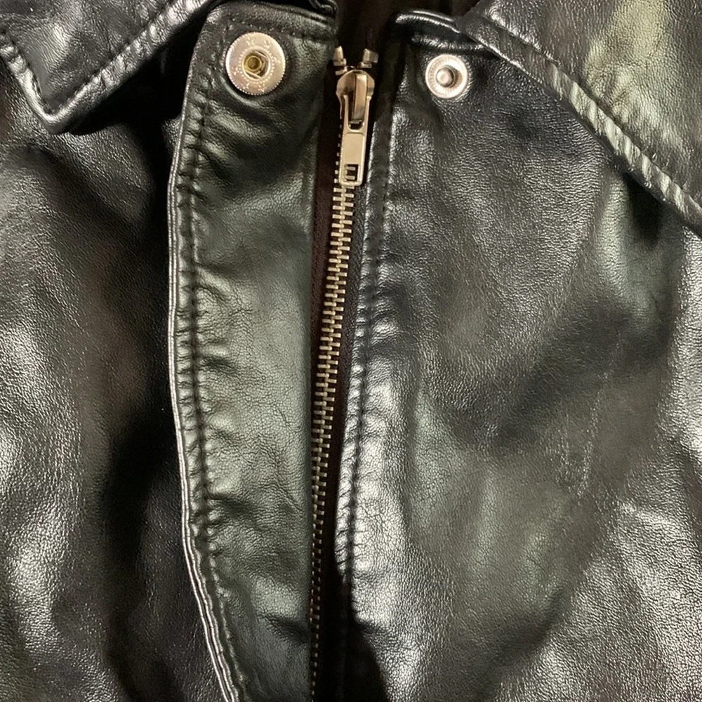 Wild Fable black, vegan leather bomber jacket.  Size XL - Picture 3 of 9